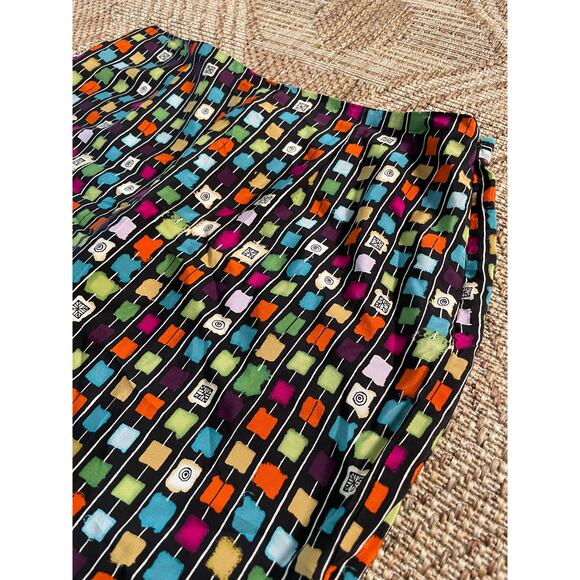 Vtg. Silk Assets Diane Von Furstenberg 100% silk skirt mod square pattern SZ 1X - Picture 2 of 8